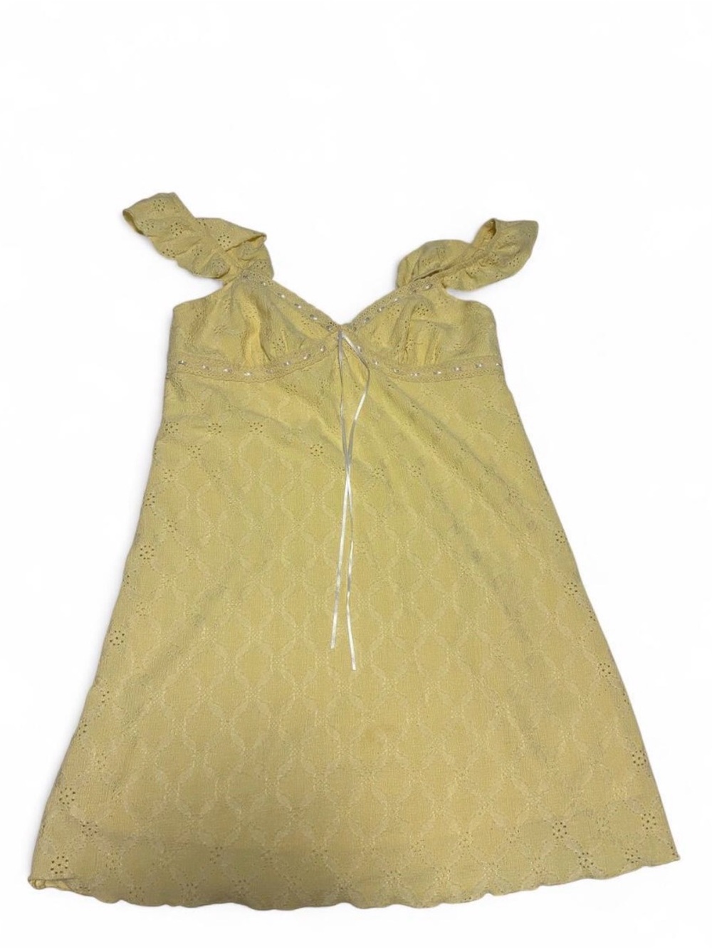 Yellow Lace Babydoll Dress - Size M